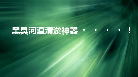 黑臭河道清淤神器！這個(gè)設(shè)備能否化解污水之困？